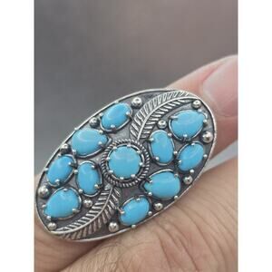 UTC 925 Sterling Silver Turquoise Ring Size 6.5